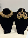 Gold Set Necklace, Tikka & Earrings – 4 Piece Set