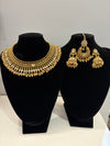 Gold Necklace, Tikka & Earrings – 4 Piece Set