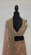 Peach Handwork Lengha