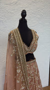 Peach Handwork Lengha