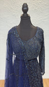 Navy Blue Handwork Lengha