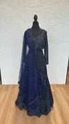 Navy Blue Handwork Lengha