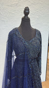 Navy Blue Handwork Lengha