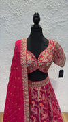 Hot Pink Choli Cut Blouse Lengha