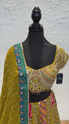 Mehndi Green Lengha