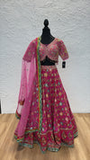 Hot Pink Flower Print Lengha