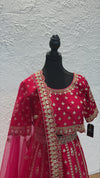 Hot Pink Gota Work Lengha